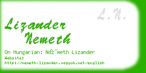 lizander nemeth business card